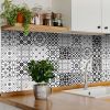 6" X 6" Black And White Mash Peel And Stick Removable Tiles