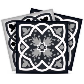 7" X 7" Black White And Gray Baz  Peel And Stick Removable Tiles