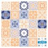 7" X 7" Yellow White And Blues Peel And Stick Removable Tiles