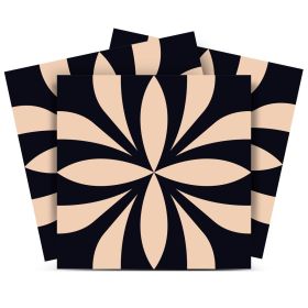 5" X 5" Intertwined Black And Cream Peel And Stick Removable Tiles
