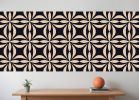 8" X 8" Intertwined Black And Cream Peel And Stick Removable Tiles