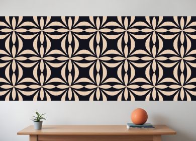8" X 8" Intertwined Black And Cream Peel And Stick Removable Tiles
