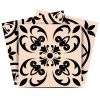 4" X 4" Cream And Black Mosaic Peel And Stick Removable Tiles