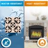 7" X 7" Cream And Black Mosaic Peel And Stick Removable Tiles