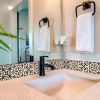 8" X 8" Cream And Black Mosaic Peel And Stick Removable Tiles