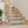 8" X 8" Cream And Black Mosaic Peel And Stick Removable Tiles
