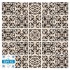 8" X 8" Cream And Black Mosaic Peel And Stick Removable Tiles