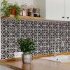 6" X 6" Black And White Orchid Peel And Stick Removable Tiles