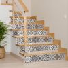 5" X 5" Charcoal And White Mosaic Peel And Stick Removable Tiles