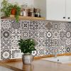 6" X 6" Charcoal And White Mosaic Peel And Stick Removable Tiles
