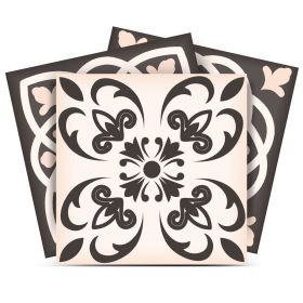 8" X 8" Charcoal And White Mosaic Peel And Stick Removable Tiles