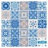 5" X 5" Dark And Light Blue Mosaic Peel And Stick Removable Tiles