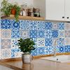 5" X 5" Dark And Light Blue Mosaic Peel And Stick Removable Tiles
