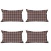 Set Of 4 Red Houndstooth Lumbar Pillow Covers