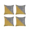 Set Of 4 White And Yellow Diagonal Pillow Covers