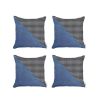 Set Of 4 Blue Houndstooth Pillow Covers
