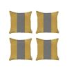 Set Of 4 Yellow And Black Houndstooth Pillow Covers