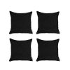 Set Of 4 Black Textured Pillow Covers