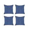 Set Of 4 Blue Textured Pillow Covers