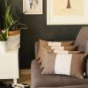 Set Of 4 Brown And White Lumbar Pillow Covers