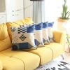 Set Of 4 Blue Boho Chic Printed Pillow Covers