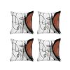 Set Of 4 Red Boho Chic Printed Pillow Covers