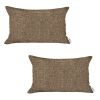 Set Of 2 Tan Solid Lumbar Pillow Covers