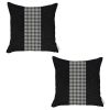 Set Of 2 Black And White Houndstooth Pillow Covers