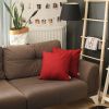Set Of 2 Red Textured Pillow Covers
