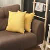 Set Of 2 Yellow Textured Pillow Covers