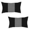 Set Of 2 Black Mid Houndstooth Lumbar Pillow Covers