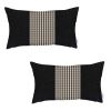 Set Of 2 Tan Mid Houndstooth Lumbar Pillow Covers