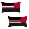 Set Of 2 Red Geometric Lumbar Pillow Covers