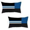 Set Of 2 Blue Geometric Lumbar Pillow Covers
