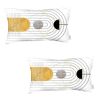 Set Of 2 White Patterned Lumbar Pillow Covers