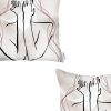 Set Of 2 White Boho Chic Printed Pillow Covers