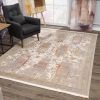 8' X 11' Beige and Ivory Medallion Non Skid Area Rug