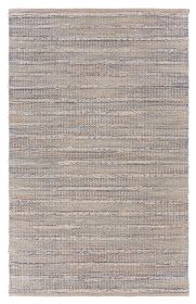 5' X 8' Blue and Cream Braided Jute Area Rug