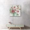 40" x 40" Watercolor Soft Pastel Peonies Bouquet Canvas Wall Art
