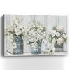 36" x 24" Watercolor Soft Pastel Bouquet Trio Canvas Wall Art