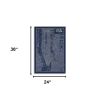 36" x 24" Indigo and White Aerial New York Map Canvas Wall Art