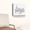 French Caf With Red And Blue Accents Unframed Print Wall Art