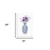 24" x 16" Blue and White Life Floral Vase Canvas Wall Art