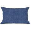 Blue Solid Lumbar Throw Pillow