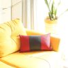 Red and Black Midsection Lumbar Throw Pillow
