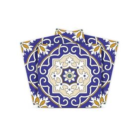 6" X 6" Blue White and Gold Mosaic Removable Tiles