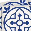 5" X 5" Tulipa Blue and White Peel and Stick Removable Tiles
