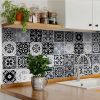 8" X 8" Black White and Gray Mosaic Peel and Stick Tiles