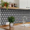 5" X 5" Black and White Floral Peel and Stick Removable Tiles