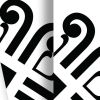 5" X 5" Black and White Daisy Peel and Stick Removable Tiles